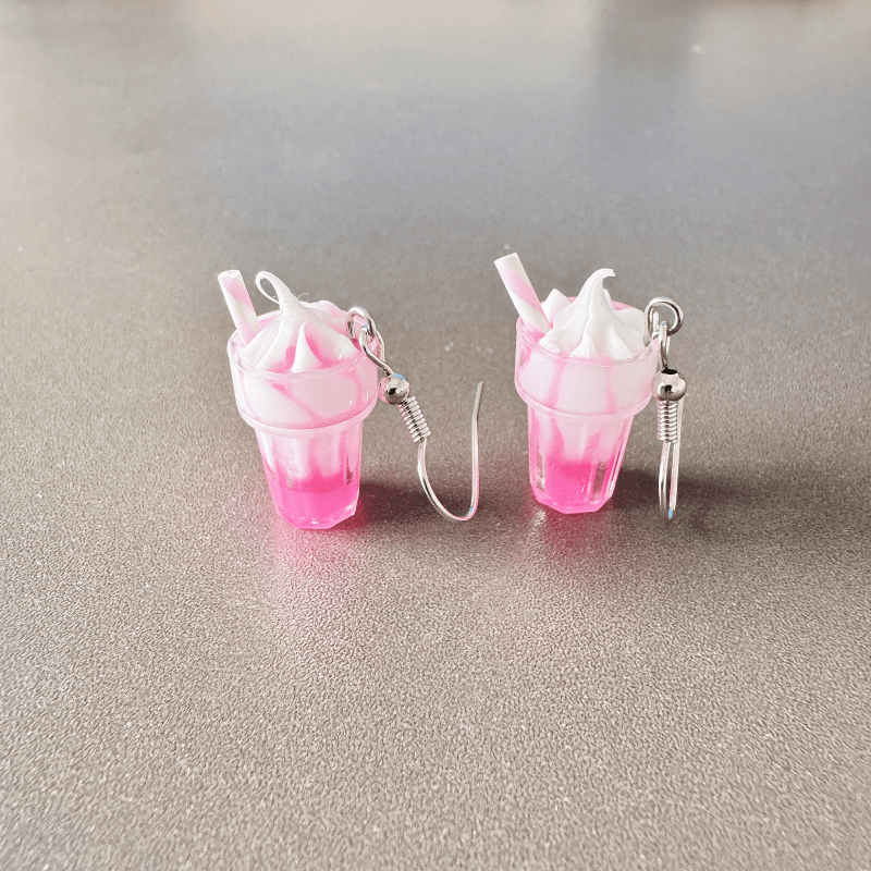 Ice Cream Sundae Pendant Earrings for Women